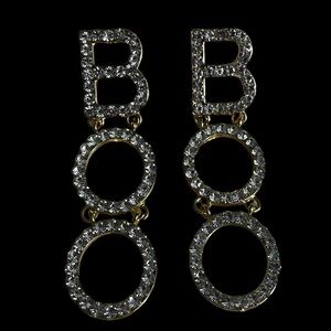 Faux Diamond “BOO” Earrings